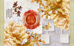 花开富贵背景墙