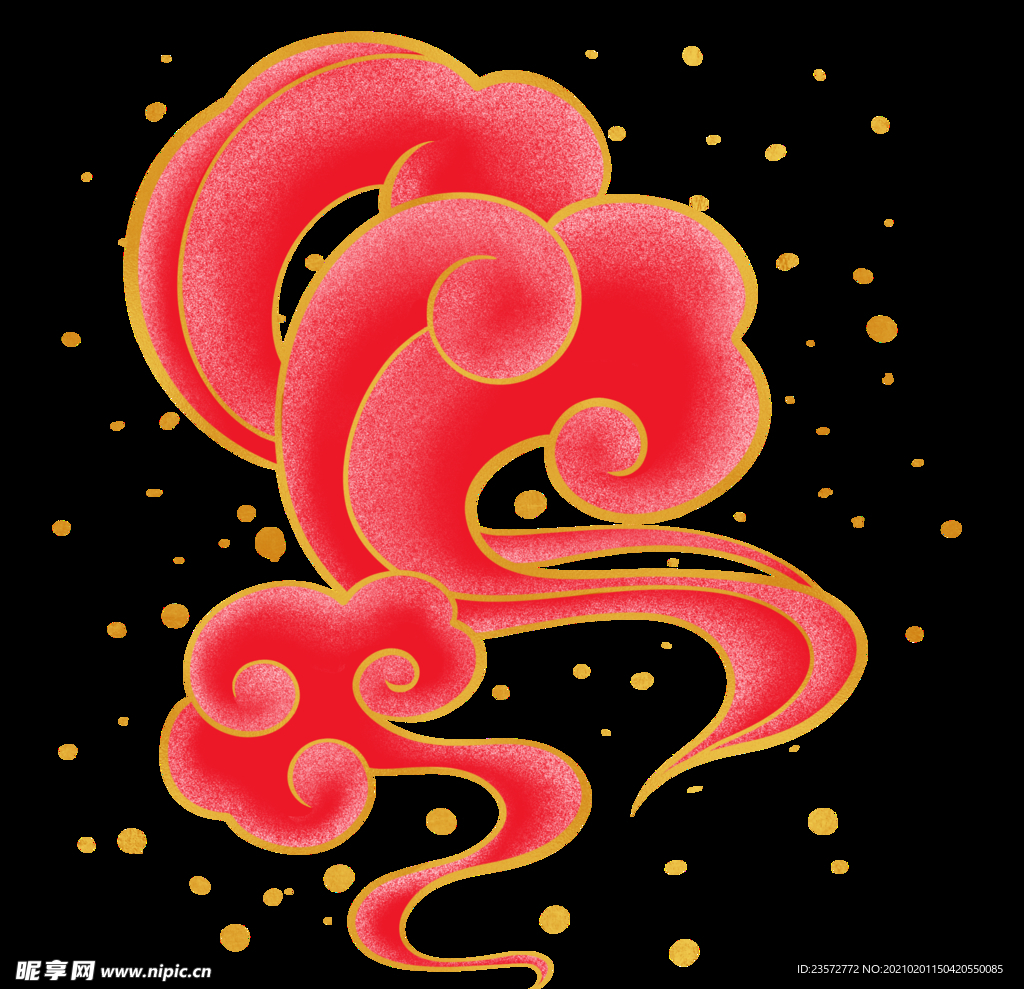 金色红色祥云