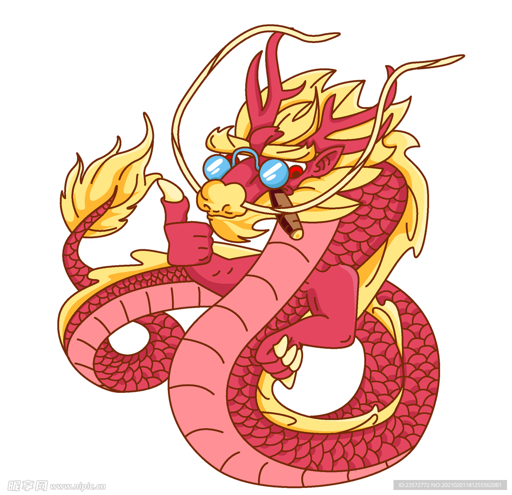 红色喜庆中国新年龙