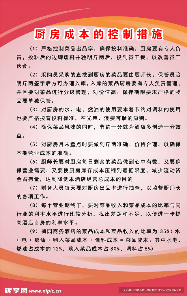 厨房成本控制措施