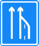 车道数变少图标
