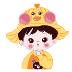 黄鸭帽小孩印刷