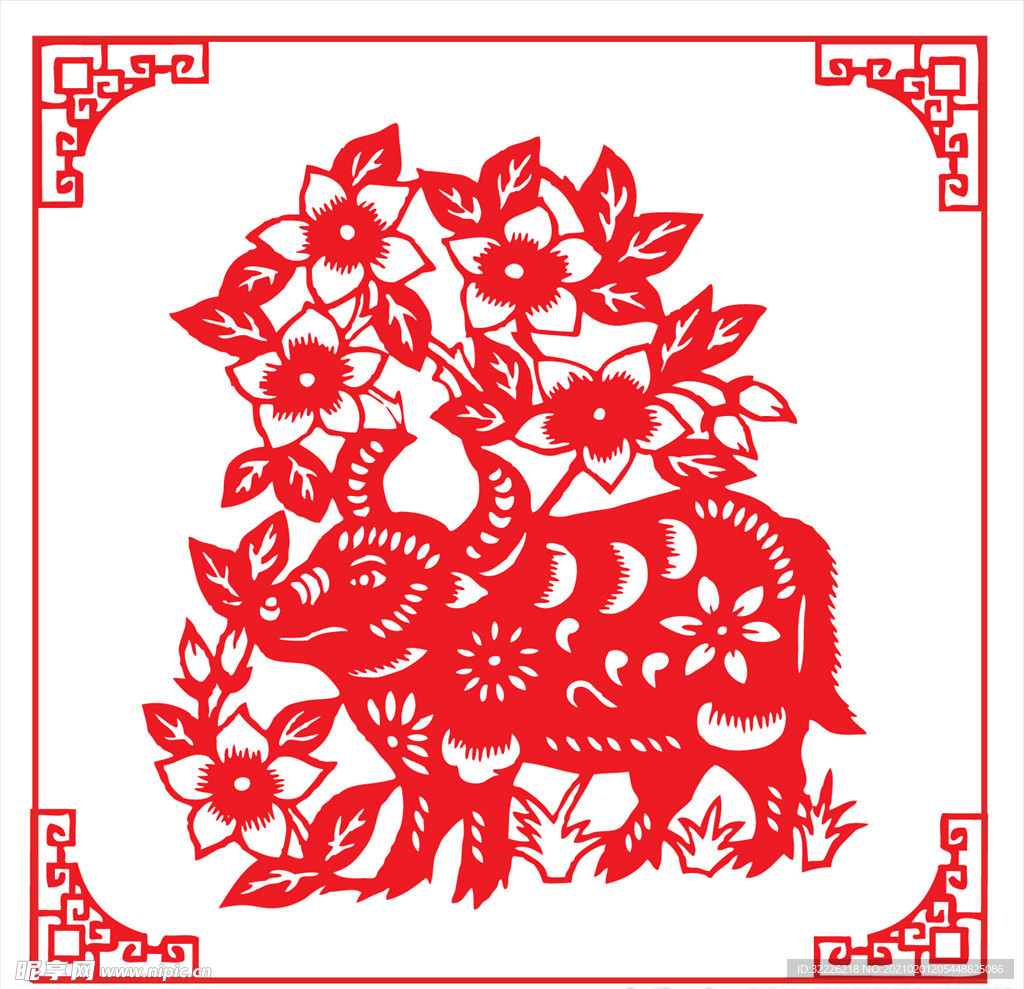 剪纸牛