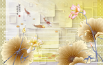 荷花背景墙