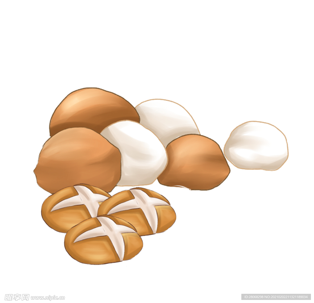 卡通蘑菇装饰元素