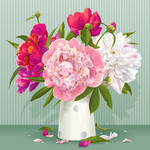 牡丹花插花矢量