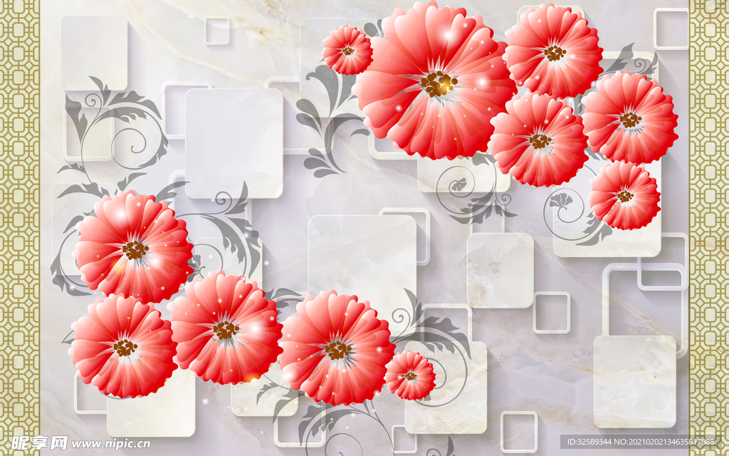 花朵背景墙