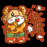 小牛放鞭炮元素