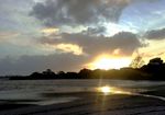 海滨小镇黄昏风景