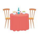 红色餐桌布图片