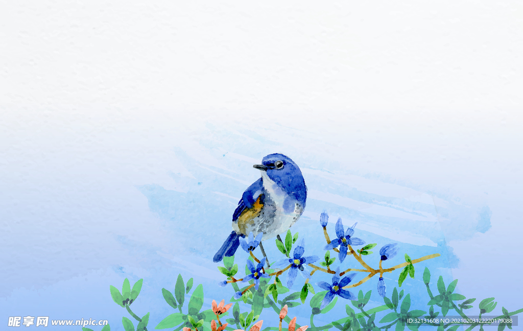 手绘花鸟
