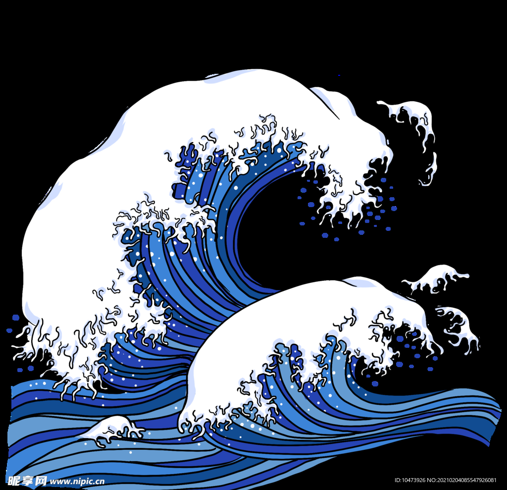 海洋海浪插画
