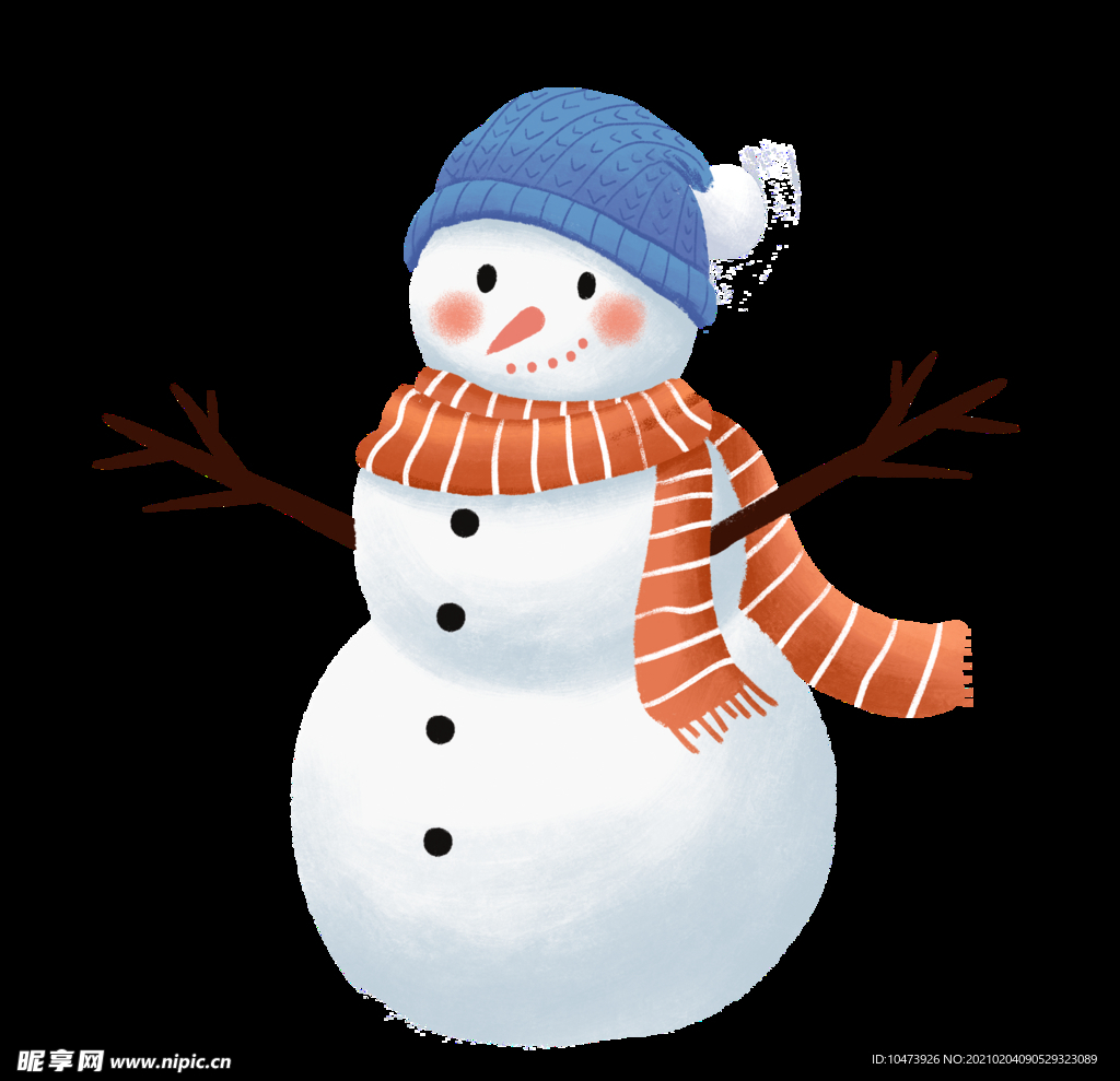 卡通手绘冬季雪人