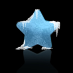 微立体蓝色冰雪小星星透明素材