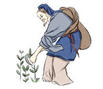 弯腰采茶老人