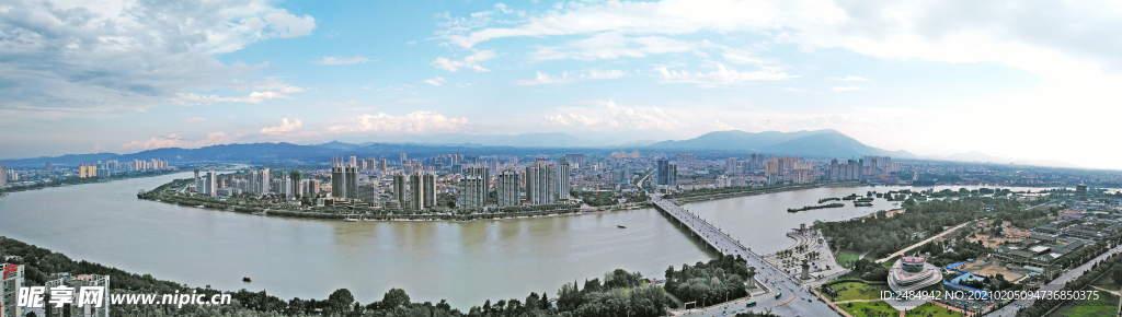 汉中桥北广场 江景 汉江全景