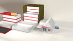 书型盒房子3D场景效果图
