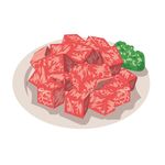 矢量肥牛雪花牛肉卷
