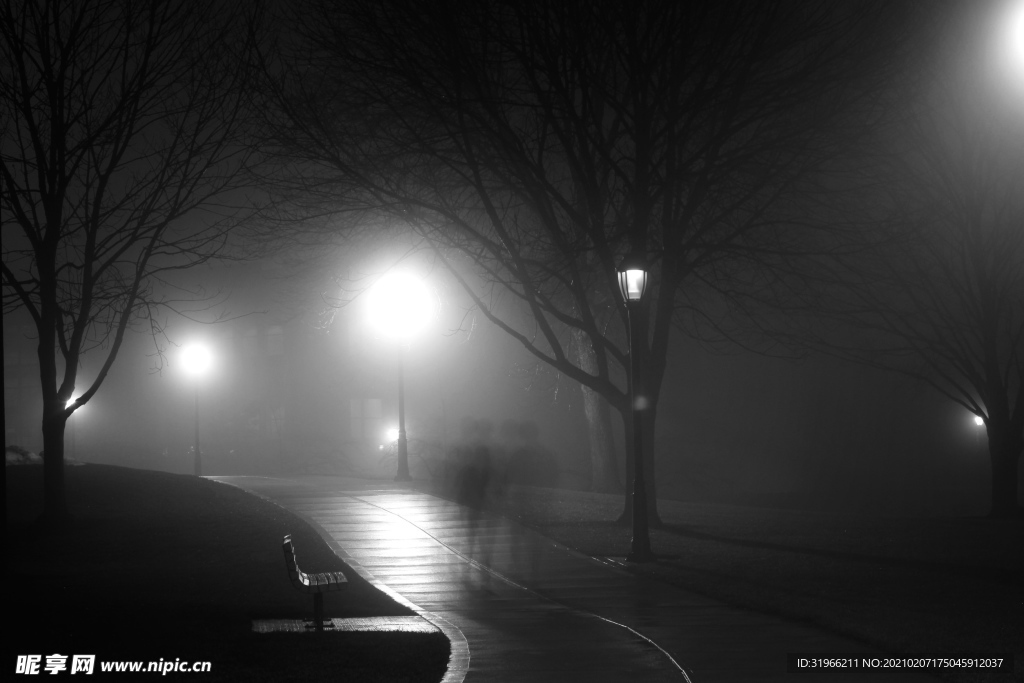 夜晚 路灯