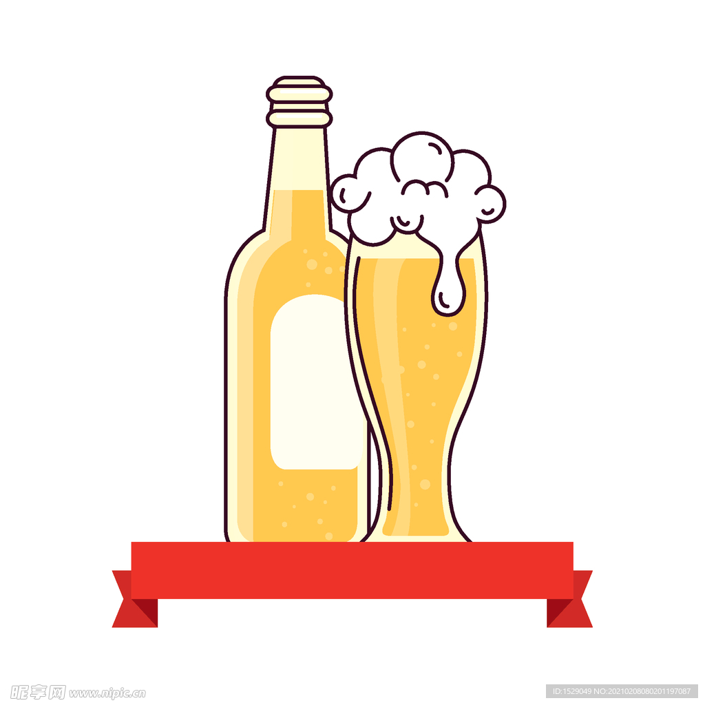 手绘啤酒