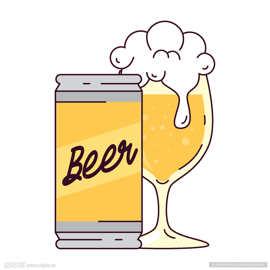 手绘啤酒