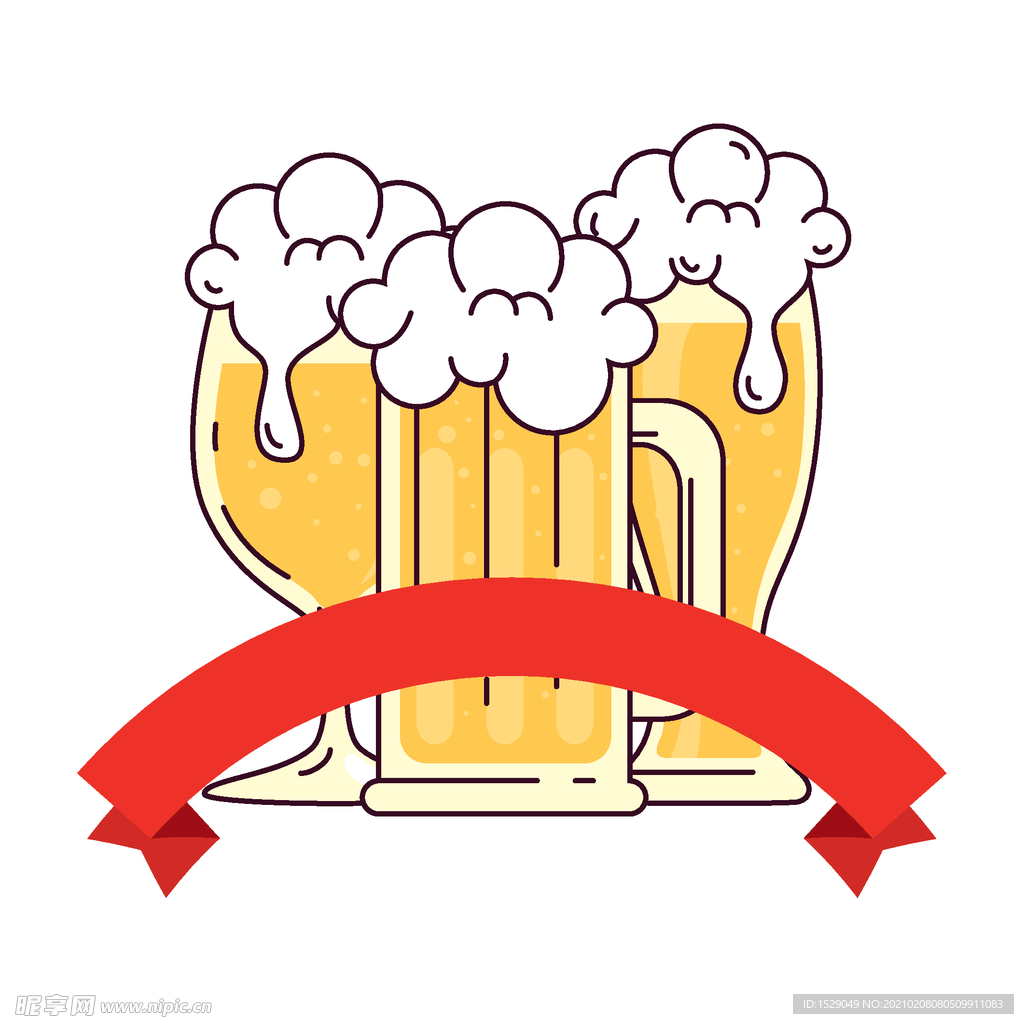 手绘啤酒