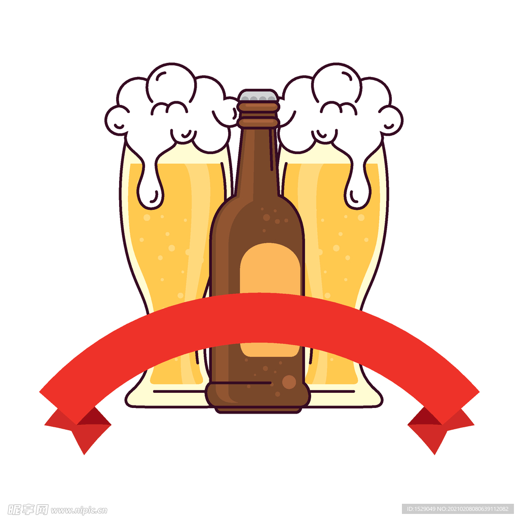 手绘啤酒