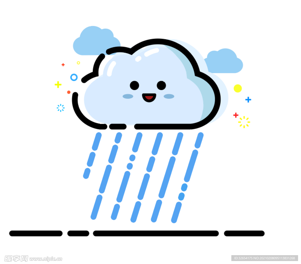 MBE雨天云朵插画