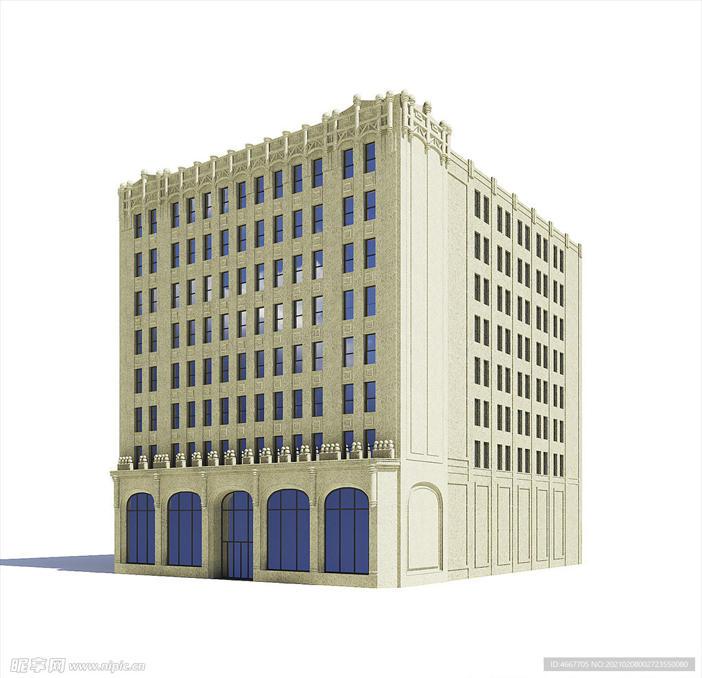 日景楼体模型   3D大楼建筑