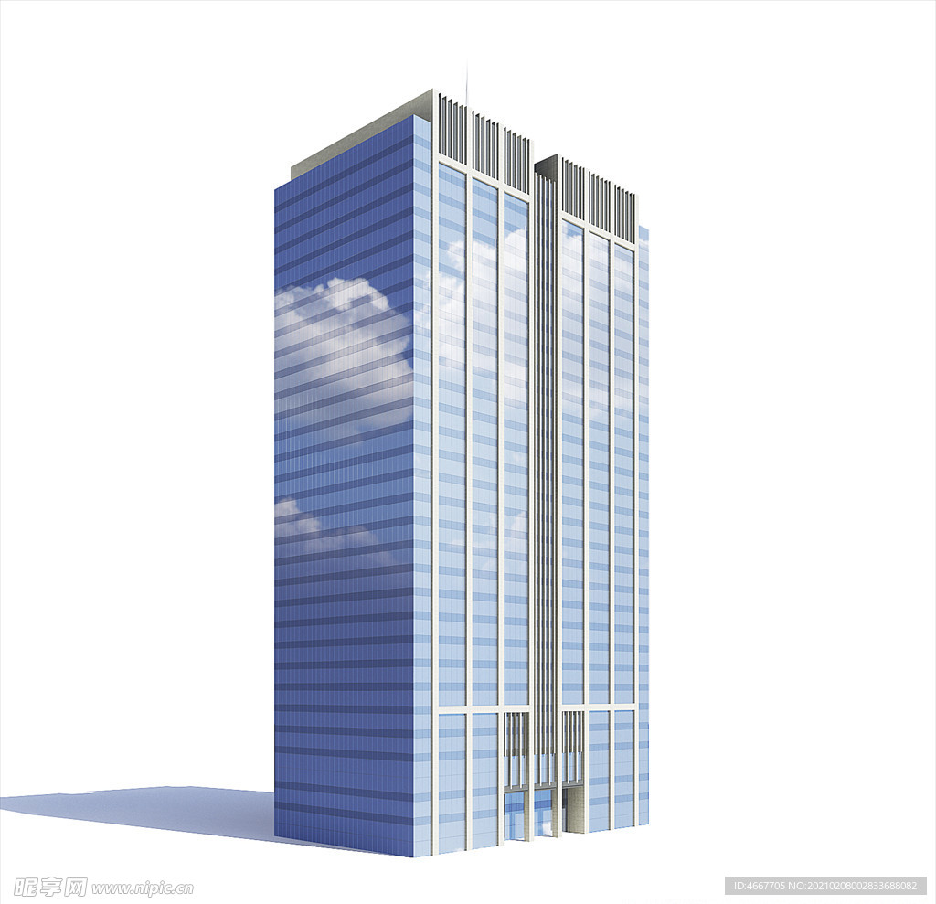 日景楼体模型   3D大楼建筑