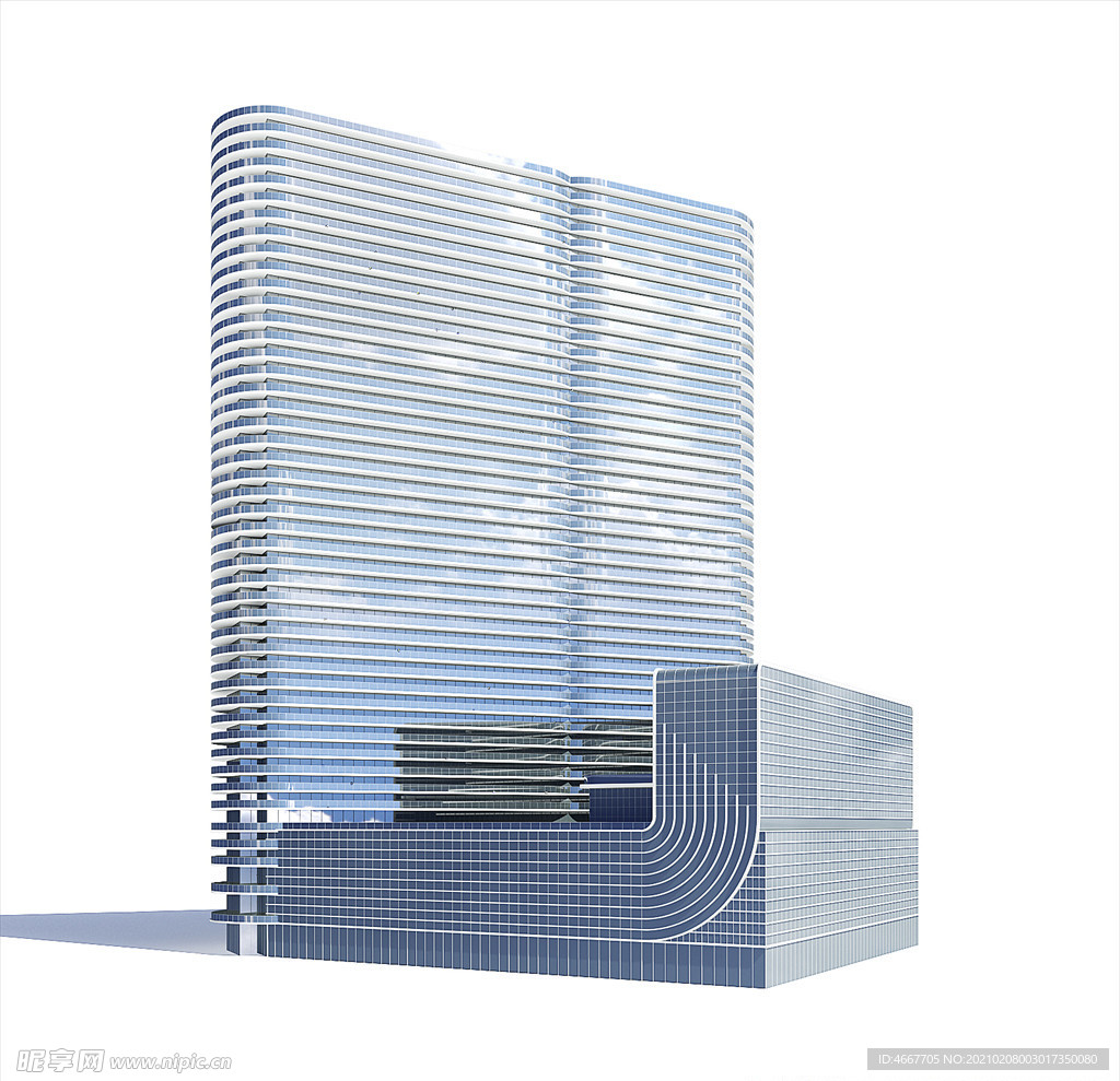 日景楼体模型   3D大楼建筑