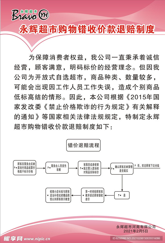 错收价款退赔制度