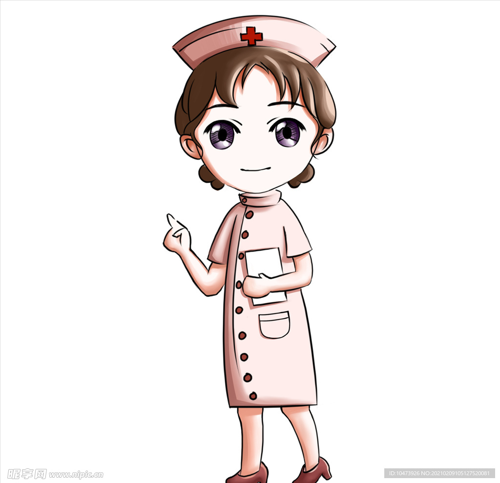 卡通手绘人物护士