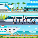 客运海洋船矢量图