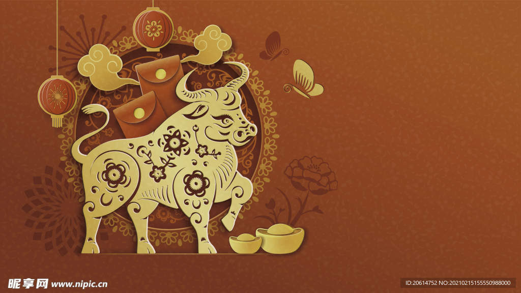牛年中国风喜庆海报