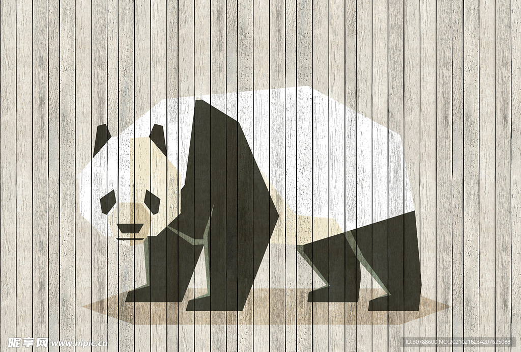 墙体风格绘画熊猫