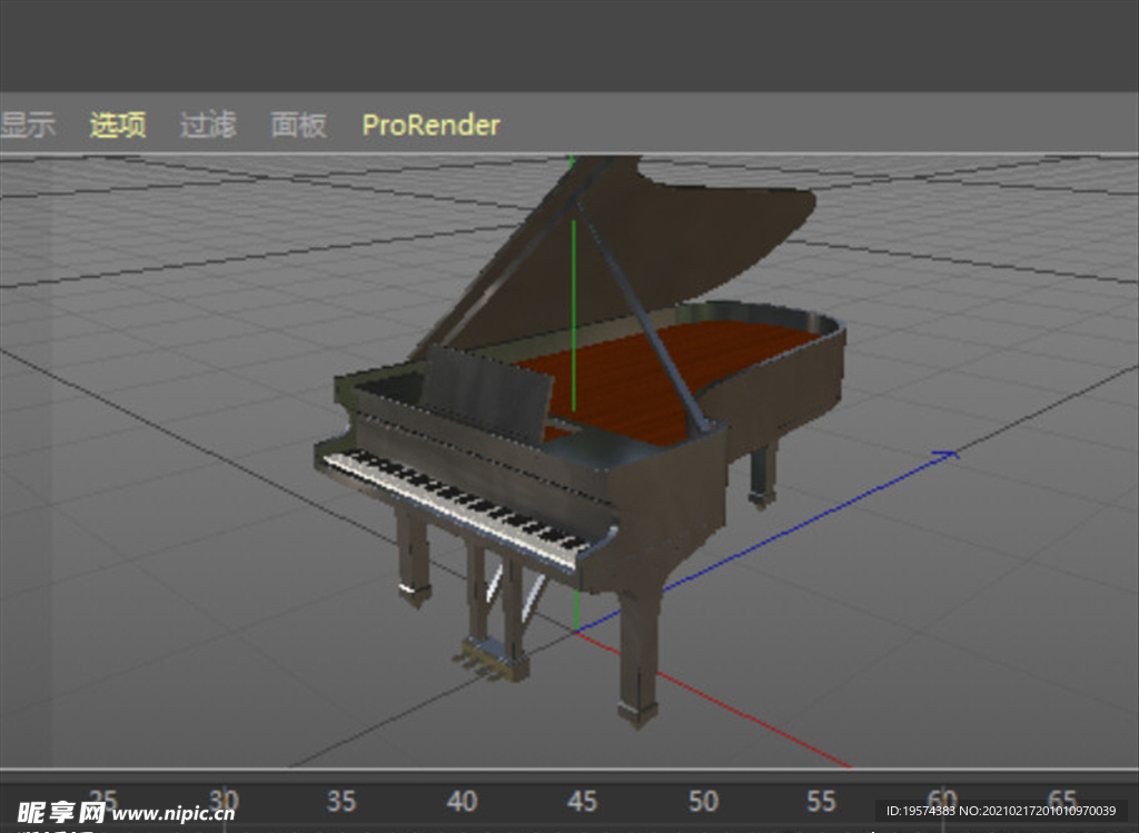 C4D模型钢琴