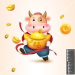 牛抱元宝