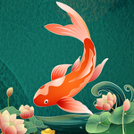 红色金鱼观赏鱼