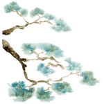 水墨迎客松