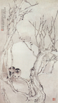 陈之佛国画 月夜双栖