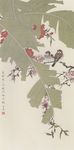 陈之佛国画 蕉荫藏小鸟