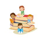 开学学生 卡通学生
