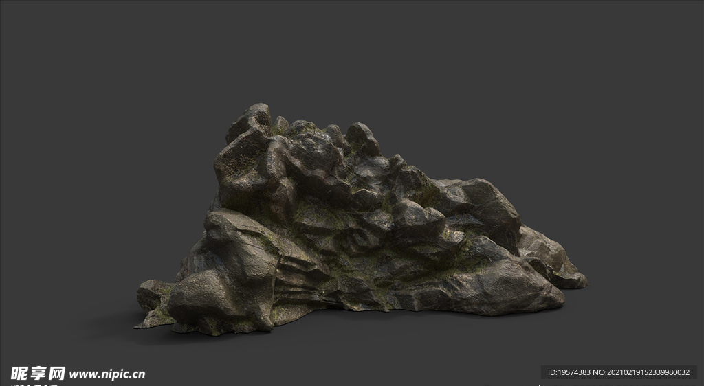C4D模型岩石假山石头景观石