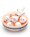 手绘卡通汤圆