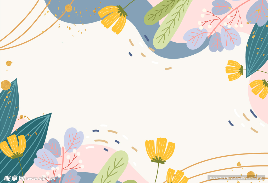 春季花朵矢量元素背景