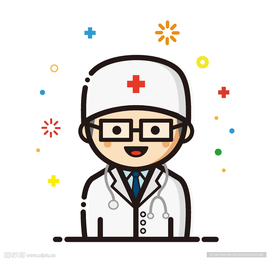 卡通可爱人物医生素材