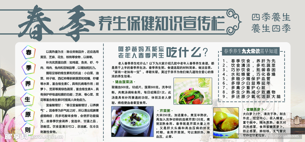 春季养生保健宣传活动海报素材