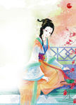 古装帅哥美女插画图片
