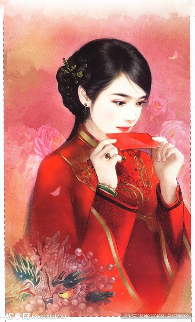 古装帅哥美女插画图片